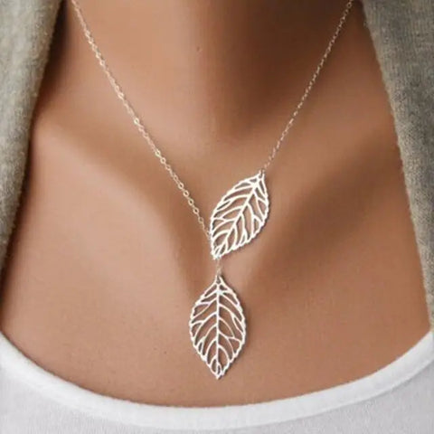 Free double leaf necklaces