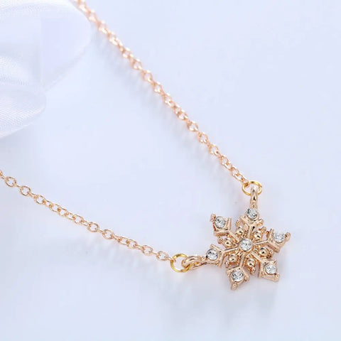 Free Snowflake Crystal Rhinestone Necklace