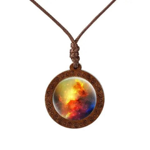 Galaxy  Wood Necklace