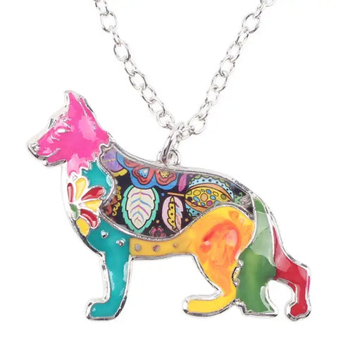 German Shepherd Multicolor Necklace