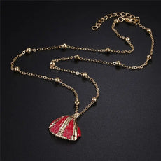 Gold Red Shell Necklace
