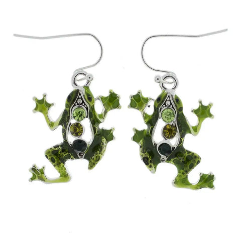 Jewelry Set - Green Frog Necklace And Earrings Set