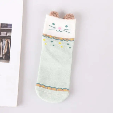 Happy  Green Animal Socks