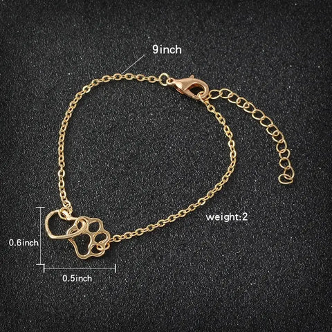 Heart Linked Paw Bracelet