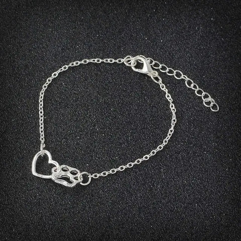 Heart Linked Paw Bracelet