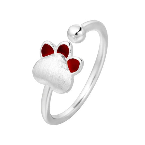 Heart Paw Adjustable Ring