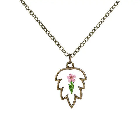 Leaf Shaped Flower Necklace