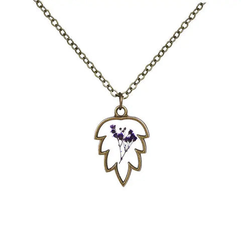 Leaf Shaped Flower Necklace