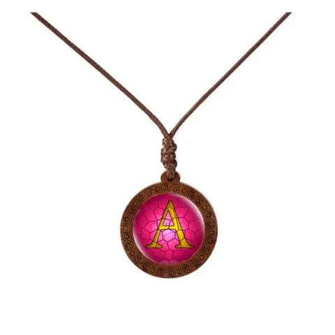 Letter Wood Necklace
