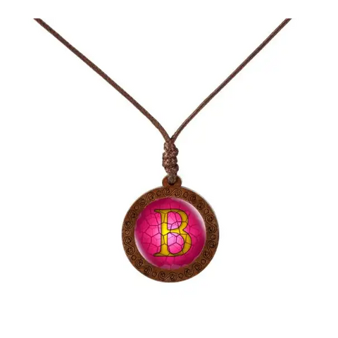 Letter Wood Necklace
