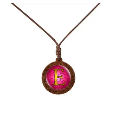 Letter Wood Necklace