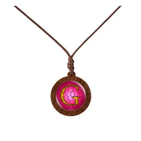 Letter Wood Necklace