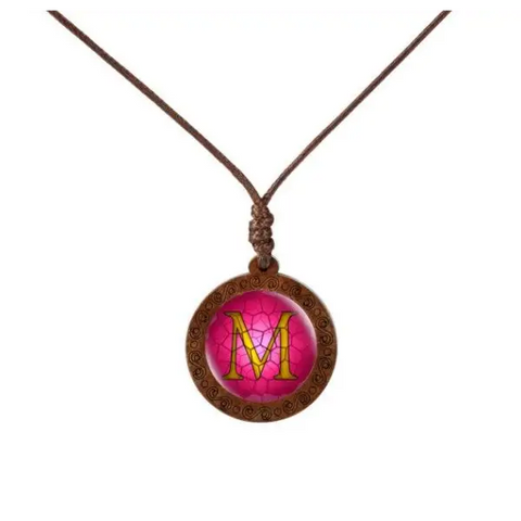 Letter Wood Necklace
