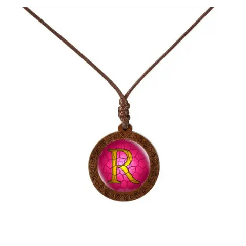 Letter Wood Necklace