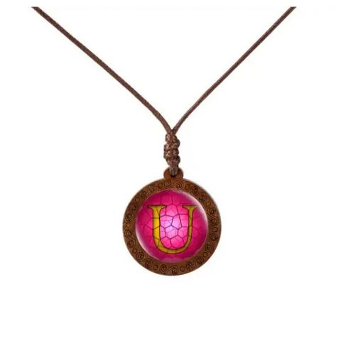 Letter Wood Necklace