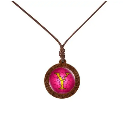Letter Wood Necklace