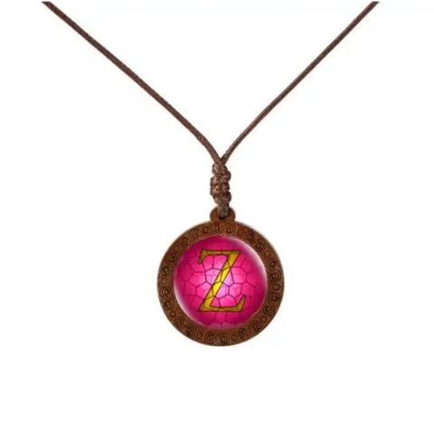 Letter Wood Necklace