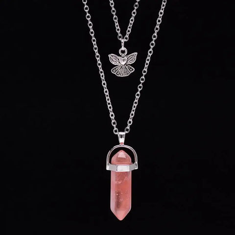 Light Orange Stone Layered Necklace