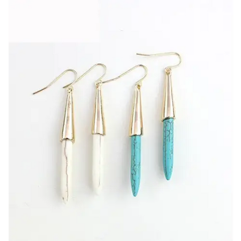 Long Drop Stone Earrings