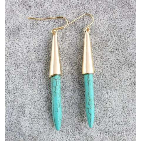 Long Drop Stone Earrings