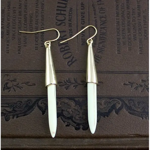 Long Drop Stone Earrings
