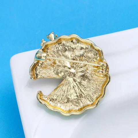 Lotus Leaf Frog Brooch