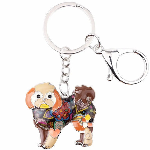 maltese yorkie Shih tzu Multicolor Keychain