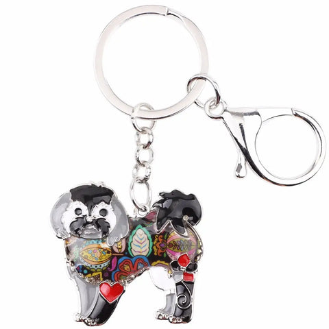 maltese yorkie Shih tzu Multicolor Keychain