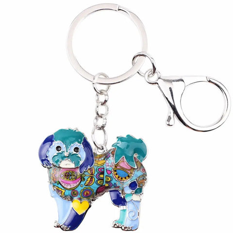 maltese yorkie Shih tzu Multicolor Keychain