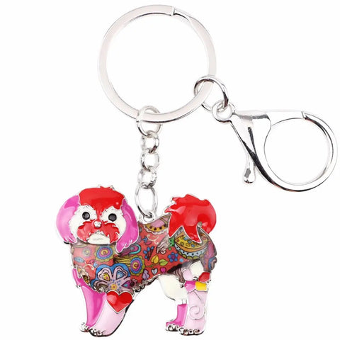 maltese yorkie Shih tzu Multicolor Keychain