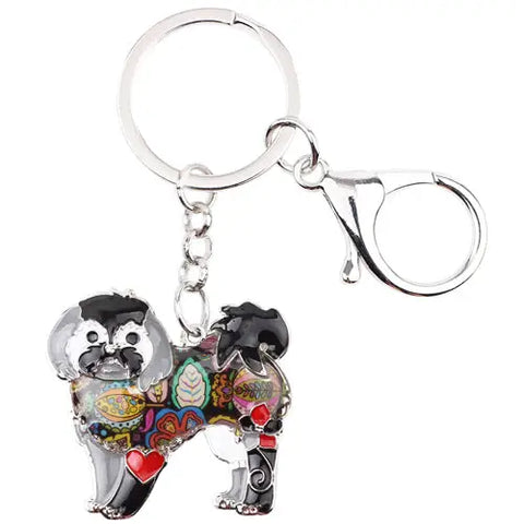 maltese yorkie Shih tzu Multicolor Keychain