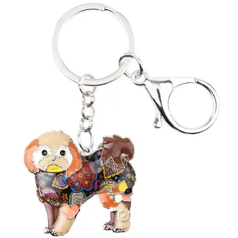 maltese yorkie Shih tzu Multicolor Keychain