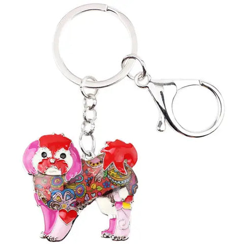 maltese yorkie Shih tzu Multicolor Keychain