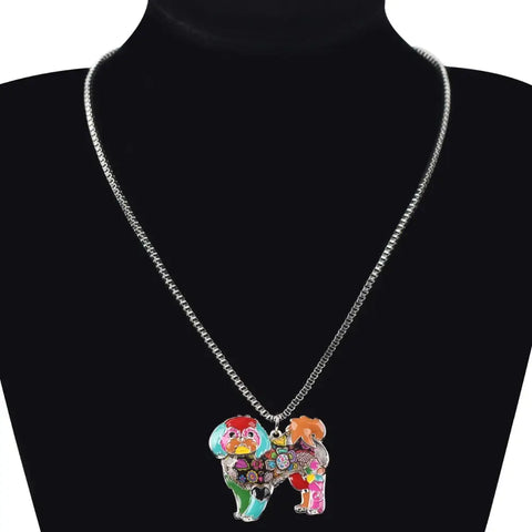 Maltese Yorkie Shih Tzu Multicolor Necklace