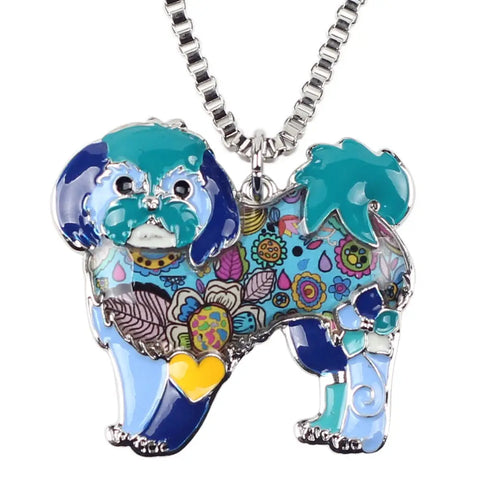 Maltese Yorkie Shih Tzu Multicolor Necklace