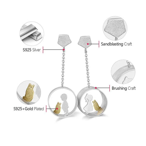 Meeting Love With Cat Drop Earrings