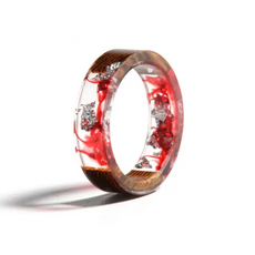 Metallic Flakes and Resin Wood Ring
