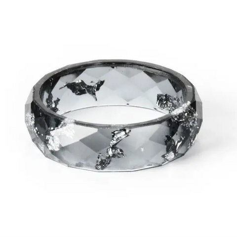 Color Resin Ring Metallic Flakes in Colored Resin Ring | Helping Animals At Risk