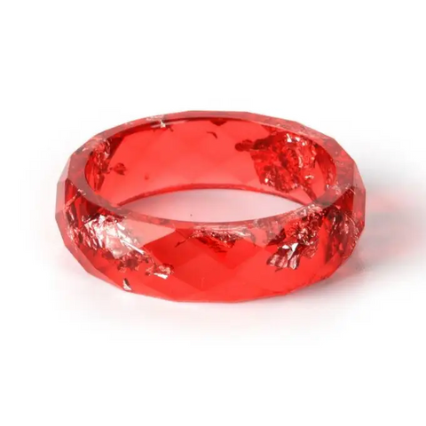 Color Resin Ring Metallic Flakes in Colored Resin Ring | Helping Animals At Risk