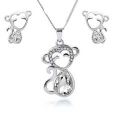 Monkey Necklace And Earrings Set