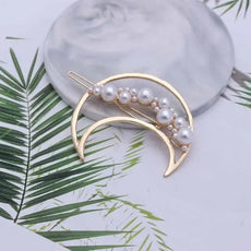 Moon Beaded hair clip