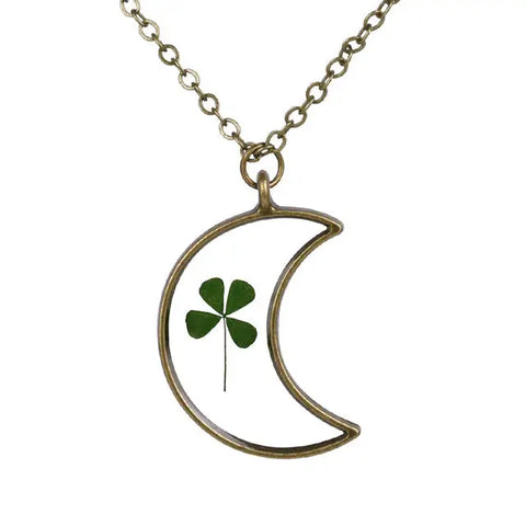 Moon Shaped Flower Necklace