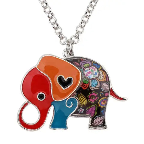 Multicolor Baby Elephant Necklace