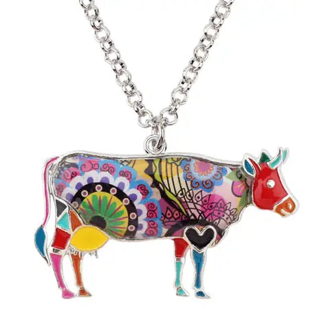 Multicolor Cow Necklace