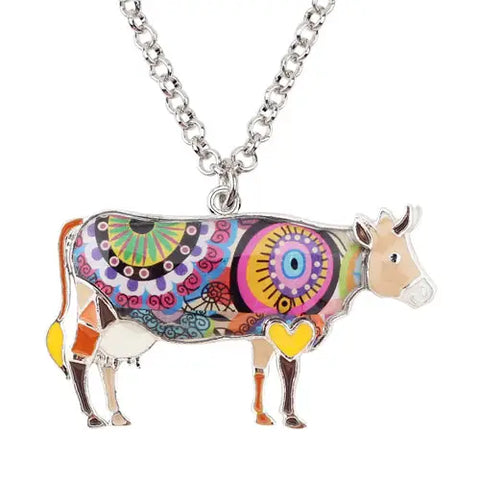 Multicolor Cow Necklace