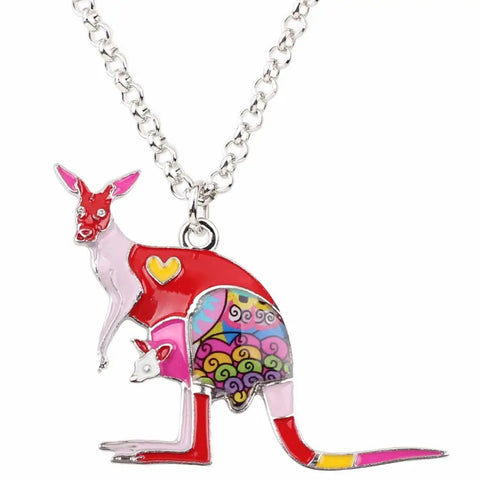 Multicolor Kangaroo Mom&Baby Necklace