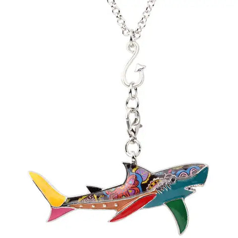 Multicolor Shark Necklace