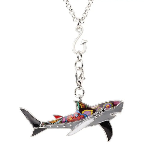 Multicolor Shark Necklace