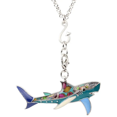 Multicolor Shark Necklace