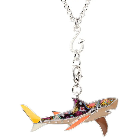 Multicolor Shark Necklace